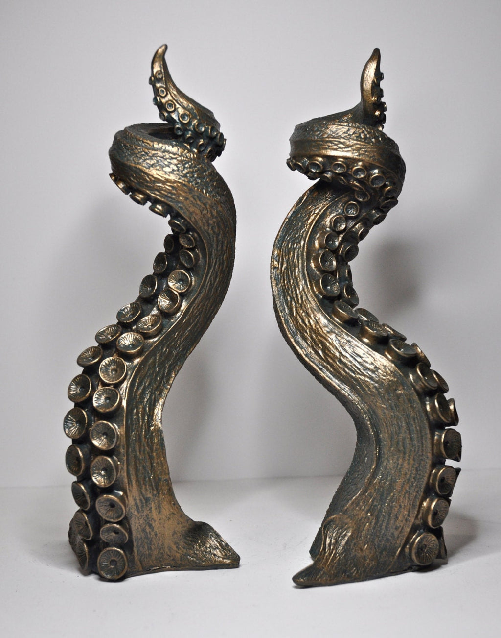 Tentacle Candlestick Holder,Pair, Hand Sculpted Resin | Octopus Lovecraftian Tentacle Candle for Nautical Gift and Gothic Home Decor