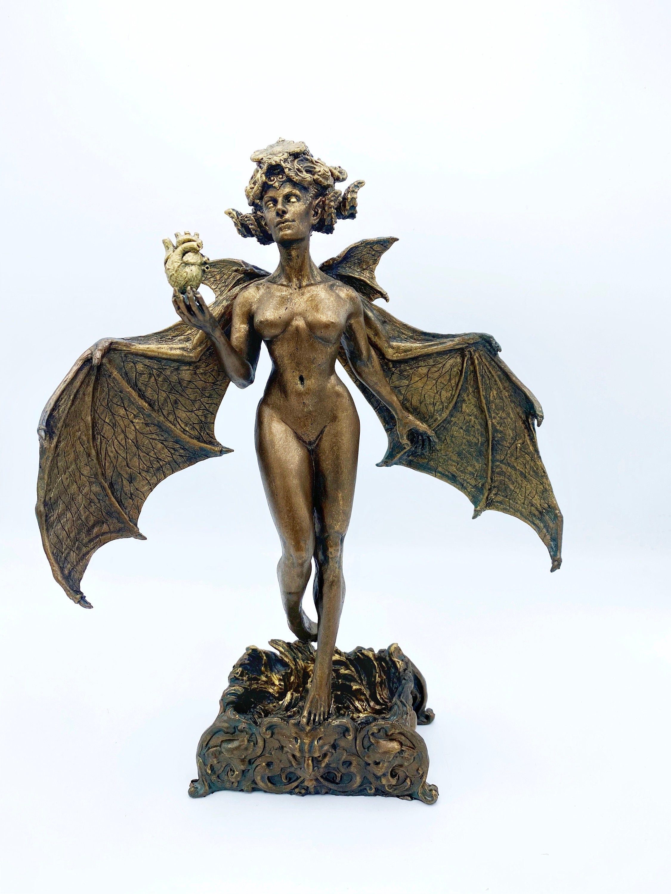 Lilith Statue, Hand Painted Resin Sculpture | Mythic Goddess Figurine |Myths and Legends Character |Altar Statue for Gothic Home Decor