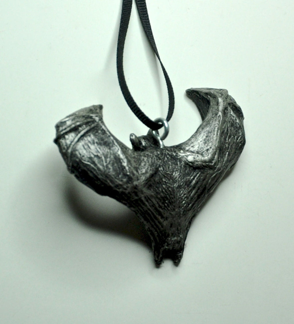 Soaring Fruit Bat Ornament, Hand Painted Resin Sculpture | Gothic Vampire Bat Figurine | Nature Bat Ornament for Halloween and Gothic Decor