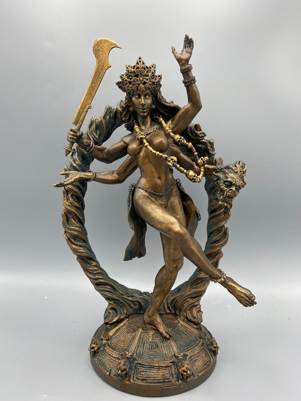 Kali Goddess Statue, Hand Painted Resin Sculpture |Mythological Figurine |Myths and Legends Hindu Statue |Mythic Altar Statue for Home Decor
