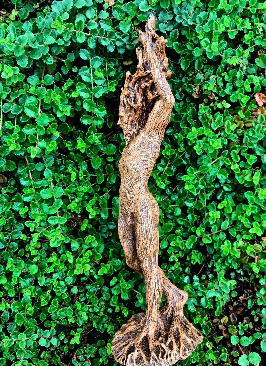 Green Man/ Cernunnos Hand Painted Resin Sculpture | Mythical Forest Creature Figurine | 9” Woodland God Altar Statue for Nature Lovers