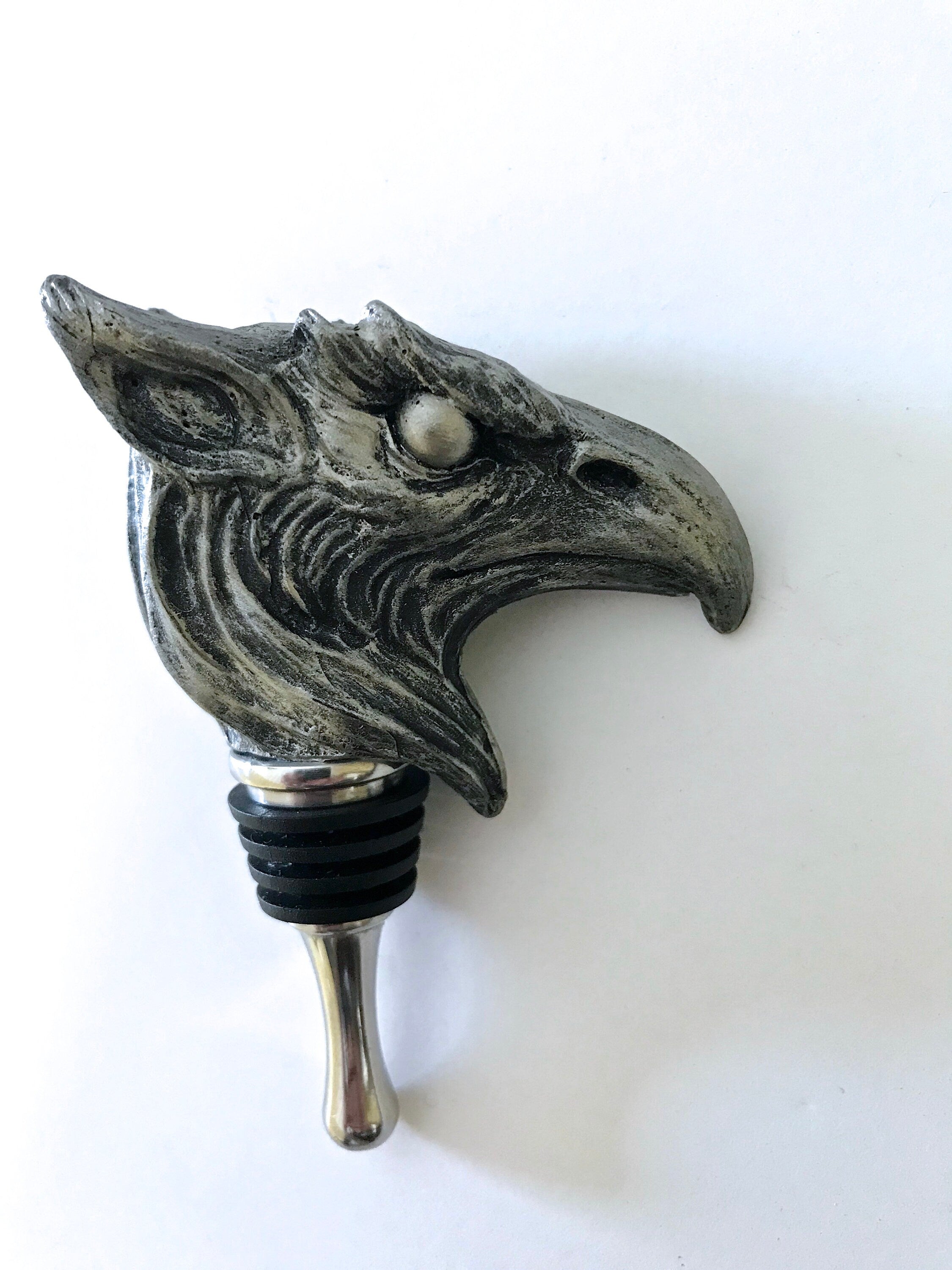 Griffin Winestopper, Hand Sculpted Resin,  Mythic Fantasy Art Barware | Legendary Creature Bottle Stopper | Fantasy Wine and Barware Gift