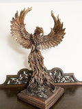 Phoenix Rising Statue, Large Version | Mythical Creature Figurine | Unique Legendary Flaming Phoenix Figurine. Fantasy Art Decor Gift