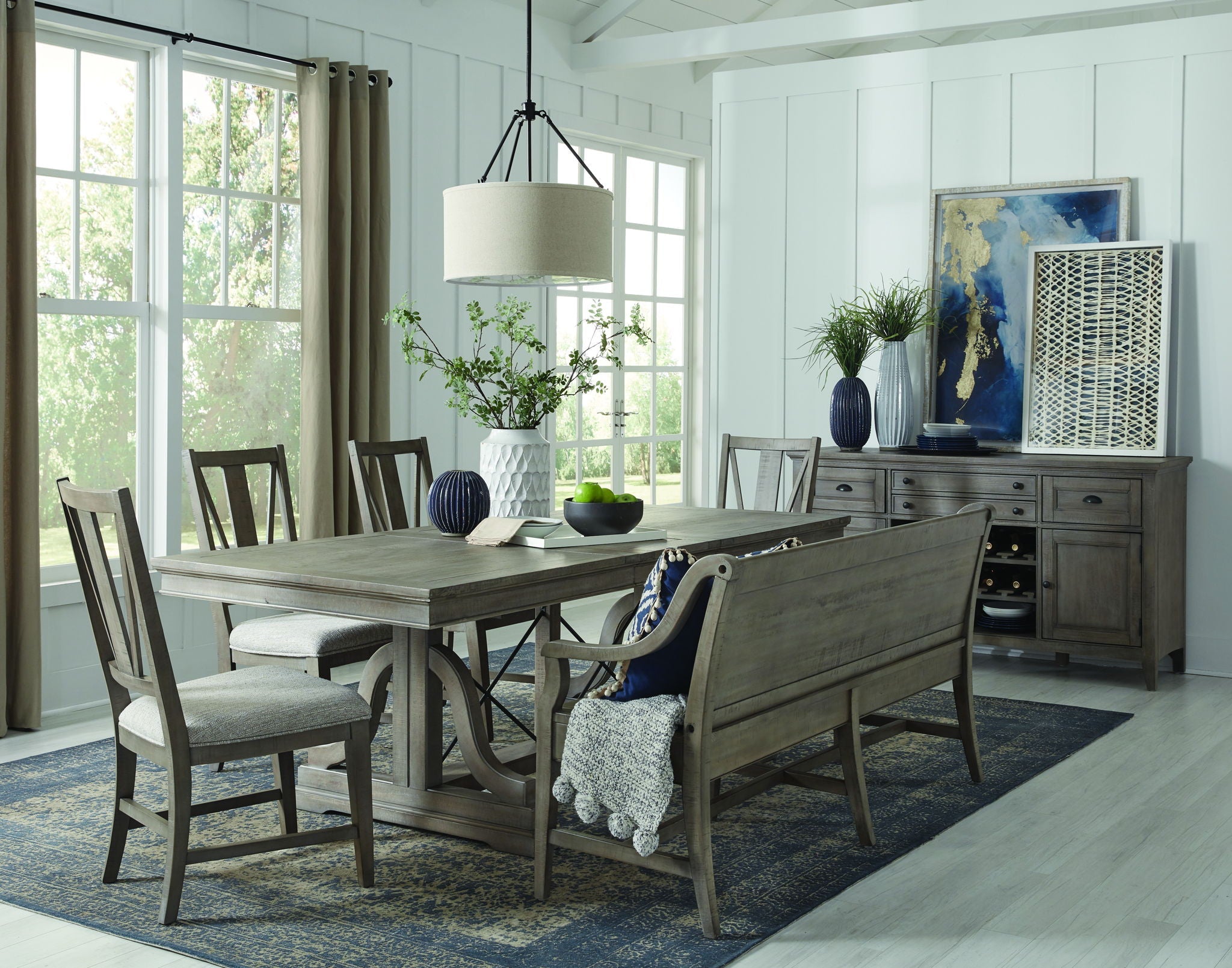 Paxton Place - Bench With Back - Dovetail Gray