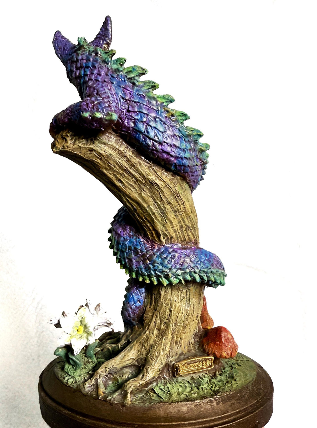 Tatzelwurm/ Dragon Cat Statue, Full Color Resin Sculpture | Mythical Creature Figurine | Unique Legendary Cat Figurine. Fantasy Art Decor