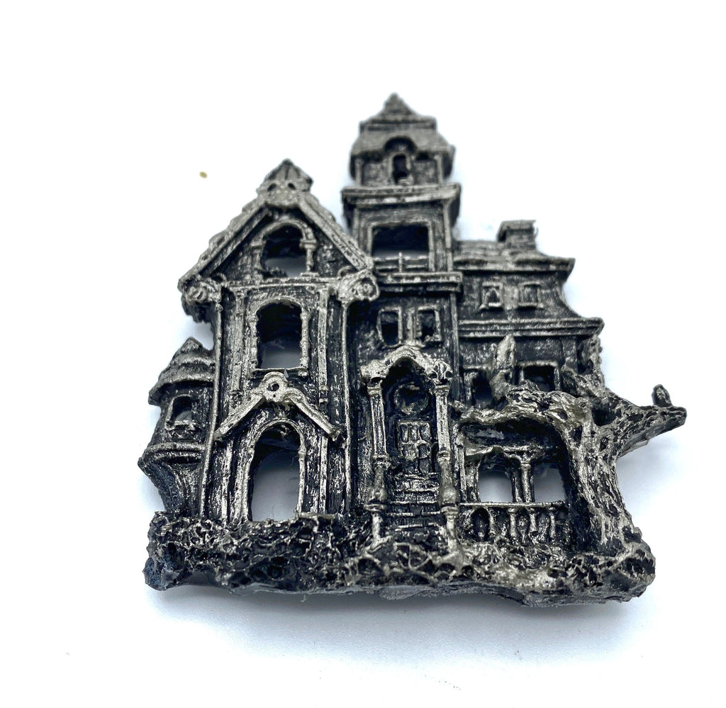 Haunted Mansion Magnet, Hand Painted Resin Sculpture | Gothic Fantasy Decor | Haunted House Magnet for Fantasy and Gothic Decor