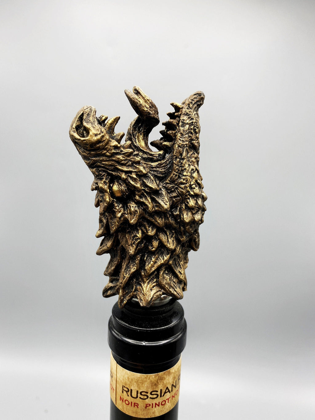 Dragon Winestopper, Hand Sculpted Resin,  Mythic Fantasy Art Barware | Legendary Dragon Bottle Stopper | Fantasy Wine and Barware Gift
