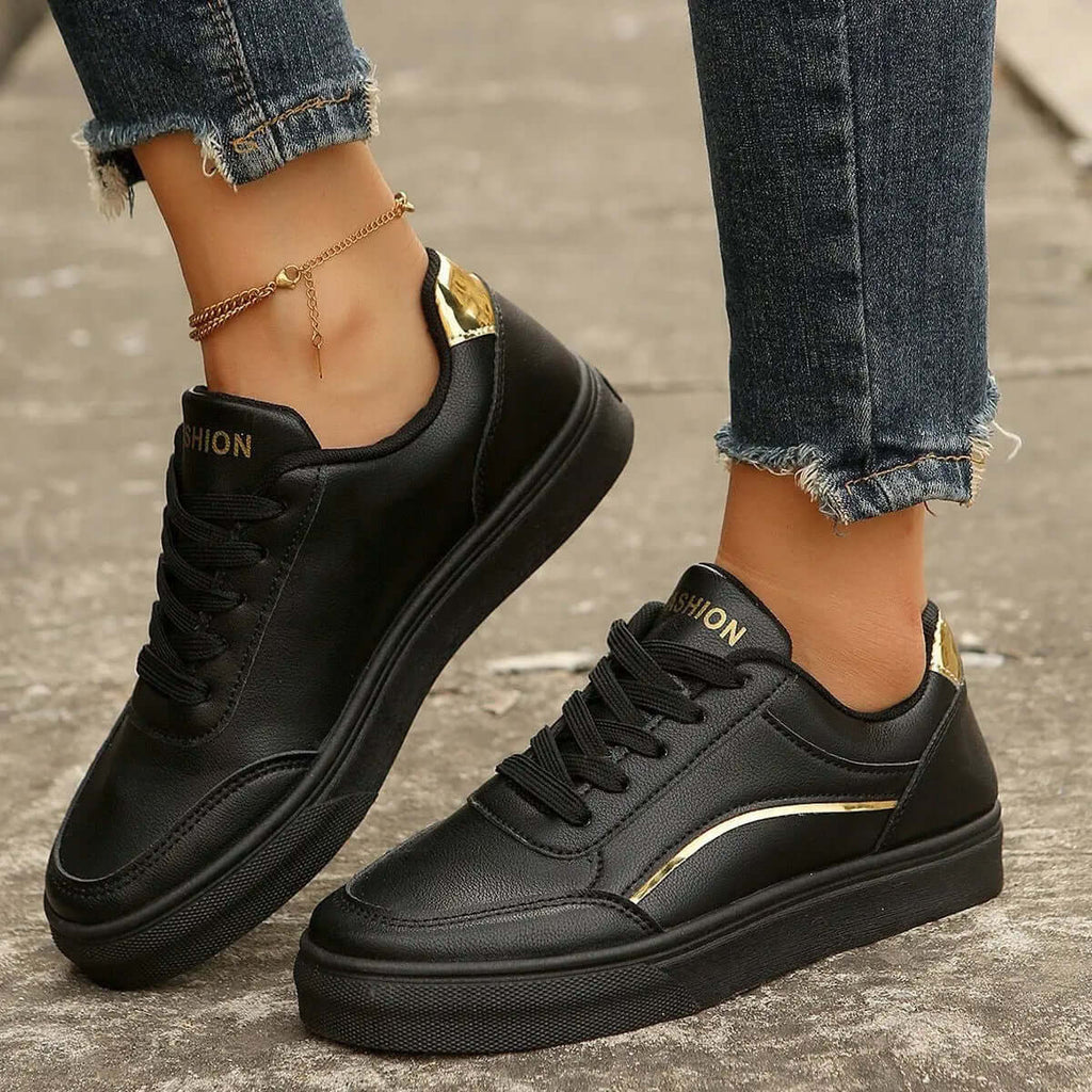 Fashionable Slip-on White Flats with Thick Sole for Women