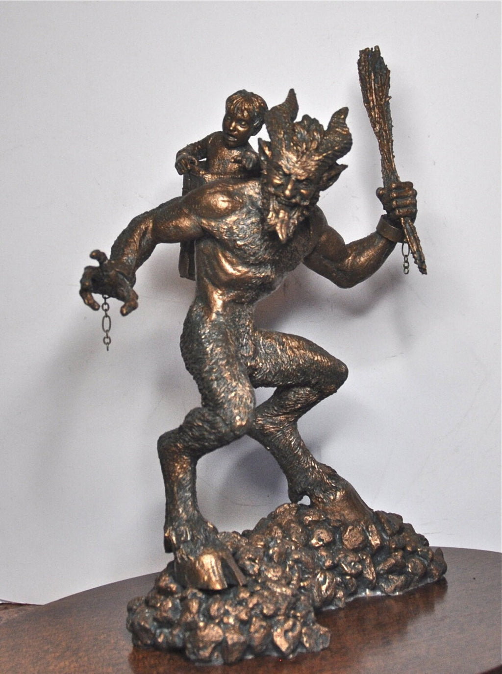 Krampus I Statue, Hand Painted Resin Sculpture Bronze Finish | Mythical Creature Figurine | Dark Christmas Demon, Gothic Folklore Decor