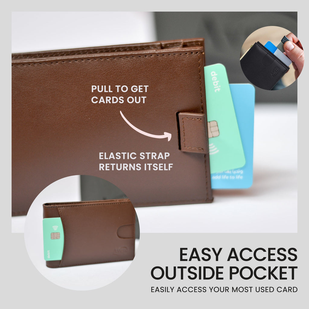 Avera Group Slim Genuine Leather Rfid Blocking Bifold Wallet With Money Clip