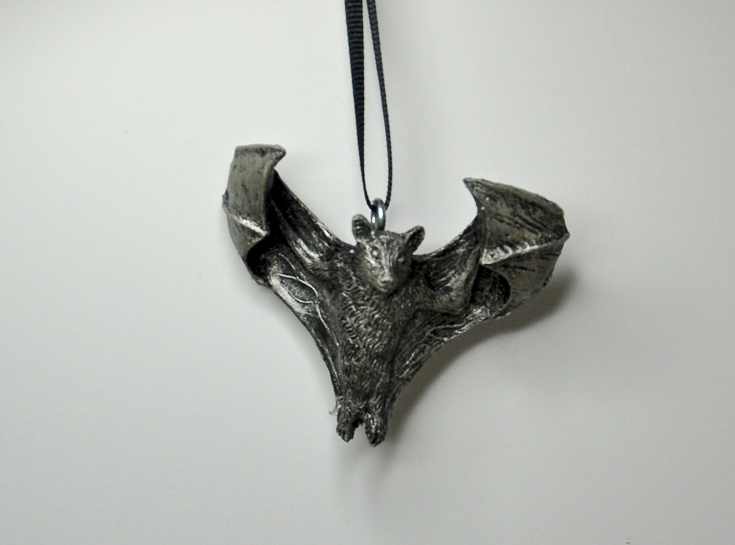 Soaring Fruit Bat Ornament, Hand Painted Resin Sculpture | Gothic Vampire Bat Figurine | Nature Bat Ornament for Halloween and Gothic Decor