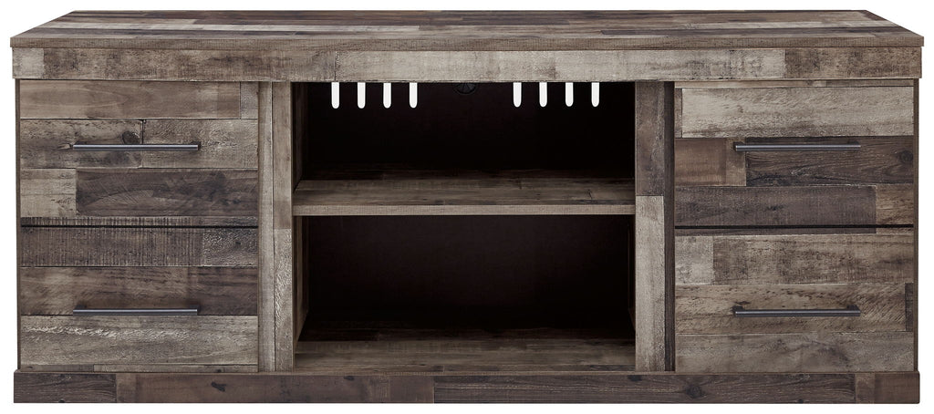 Derekson - LG TV Stand w/Fireplace Option - Multi Gray