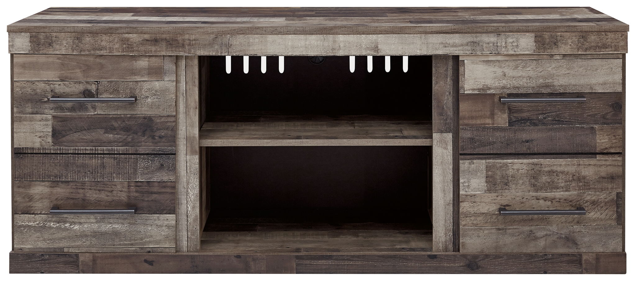 Derekson - LG TV Stand w/Fireplace Option - Multi Gray