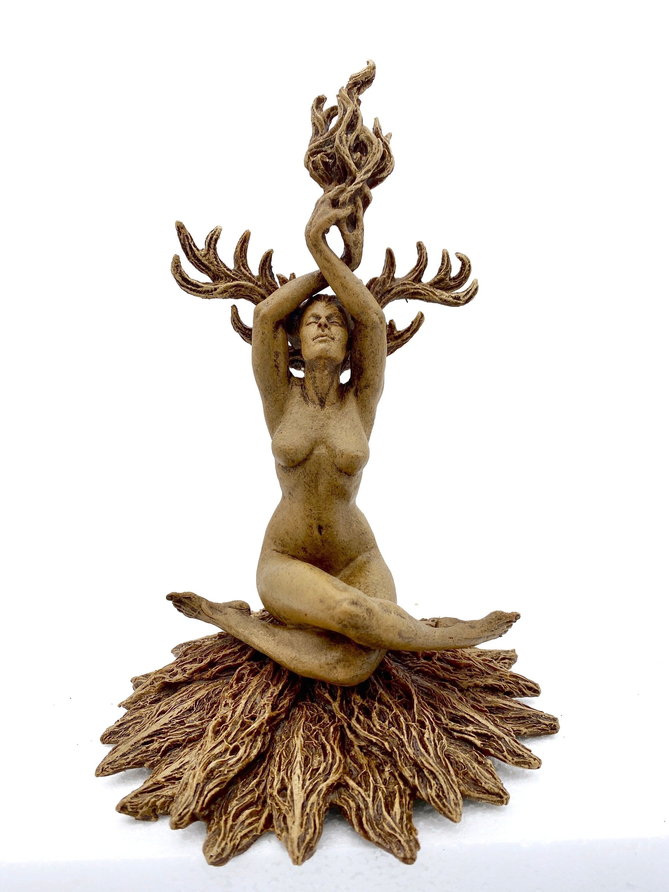 Prakrit Shakti: The Awakening Spirit, Hand Painted Resin Statue |  Mythical Yoga Meditation Figurine | Goddess Altar Statue for Yoga Lovers