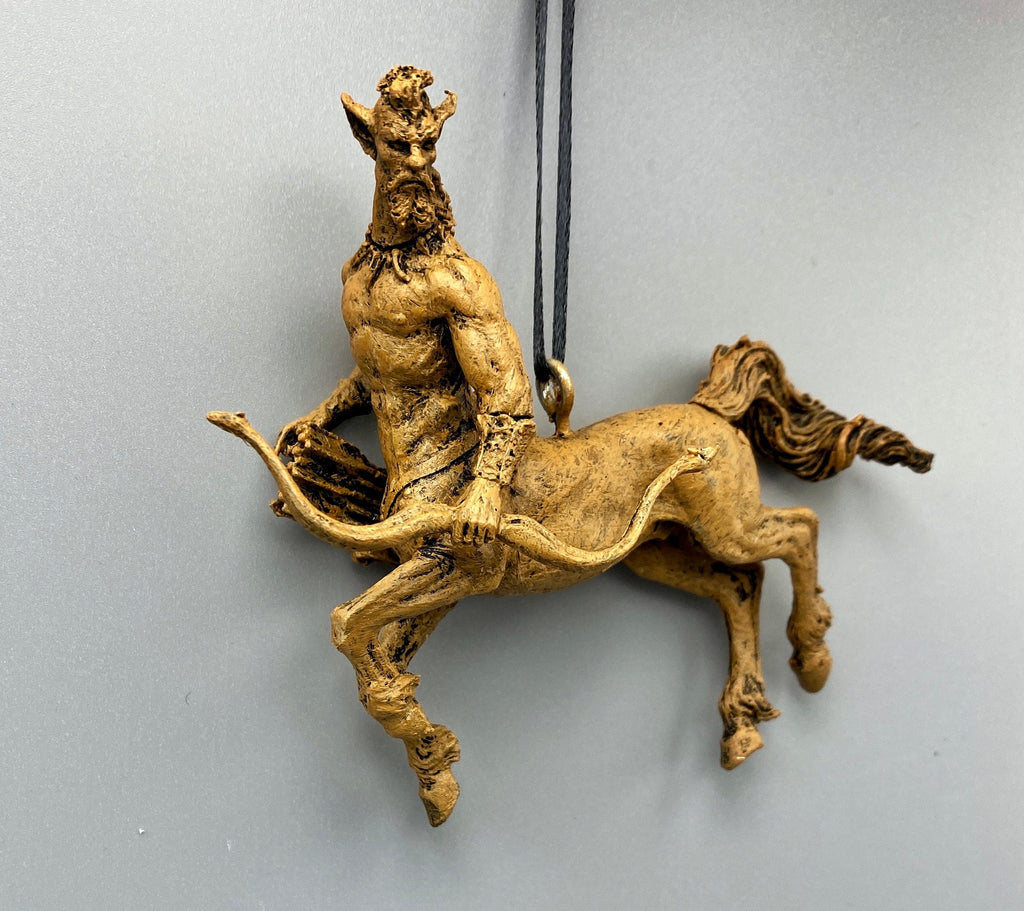 Centaur Ornament, Hand Painted Resin Sculpture | Mythical Creature Figurine | Legendary Sagittarius Centaur Ornament. Fantasy Art Decor