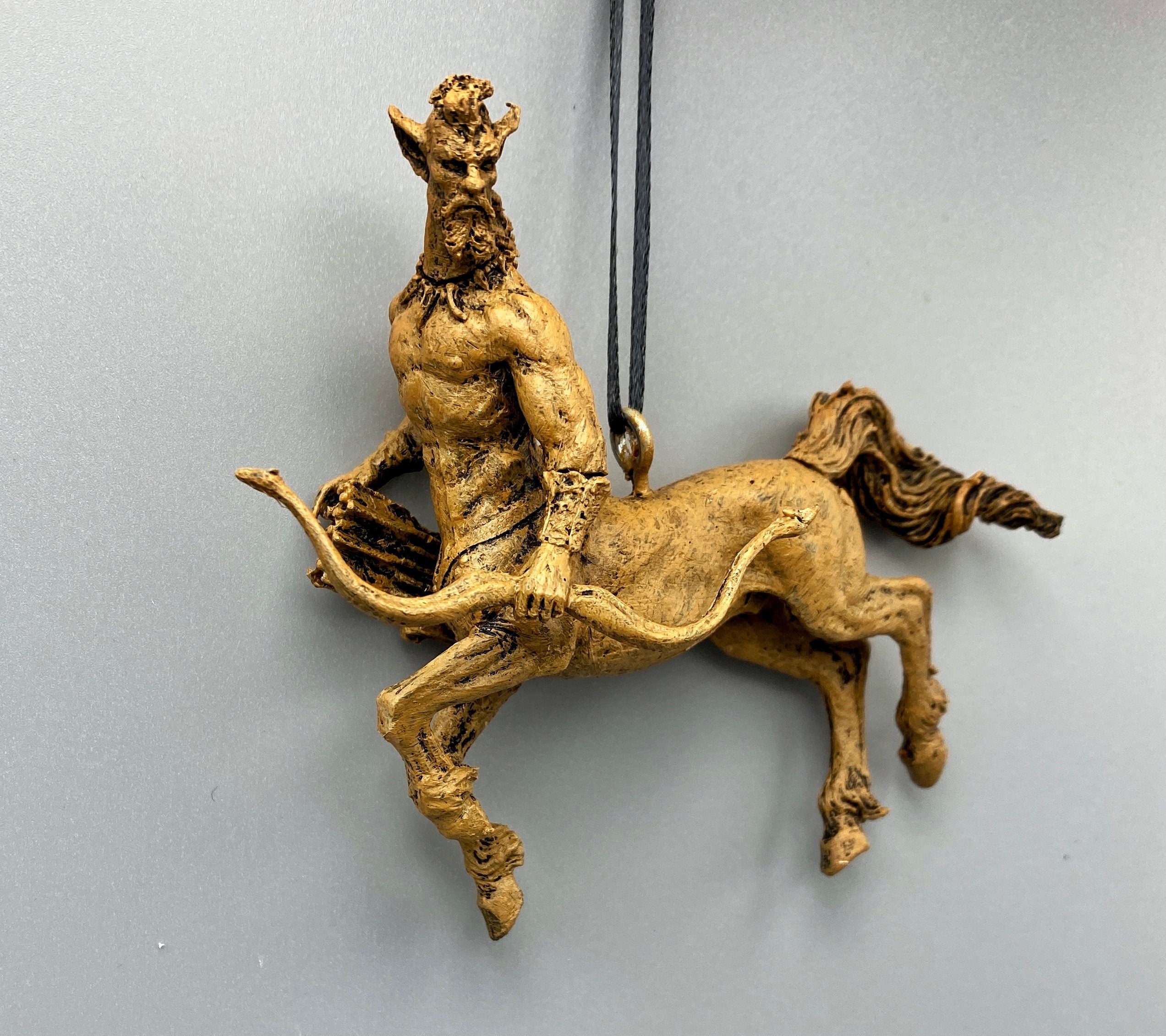 Centaur Ornament, Hand Painted Resin Sculpture | Mythical Creature Figurine | Legendary Sagittarius Centaur Ornament. Fantasy Art Decor