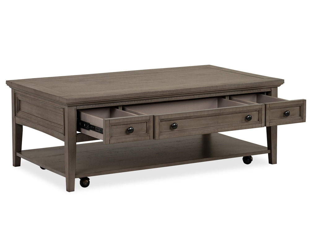 Paxton Place - Rectangular Cocktail Table With Casters - Dovetail Gray
