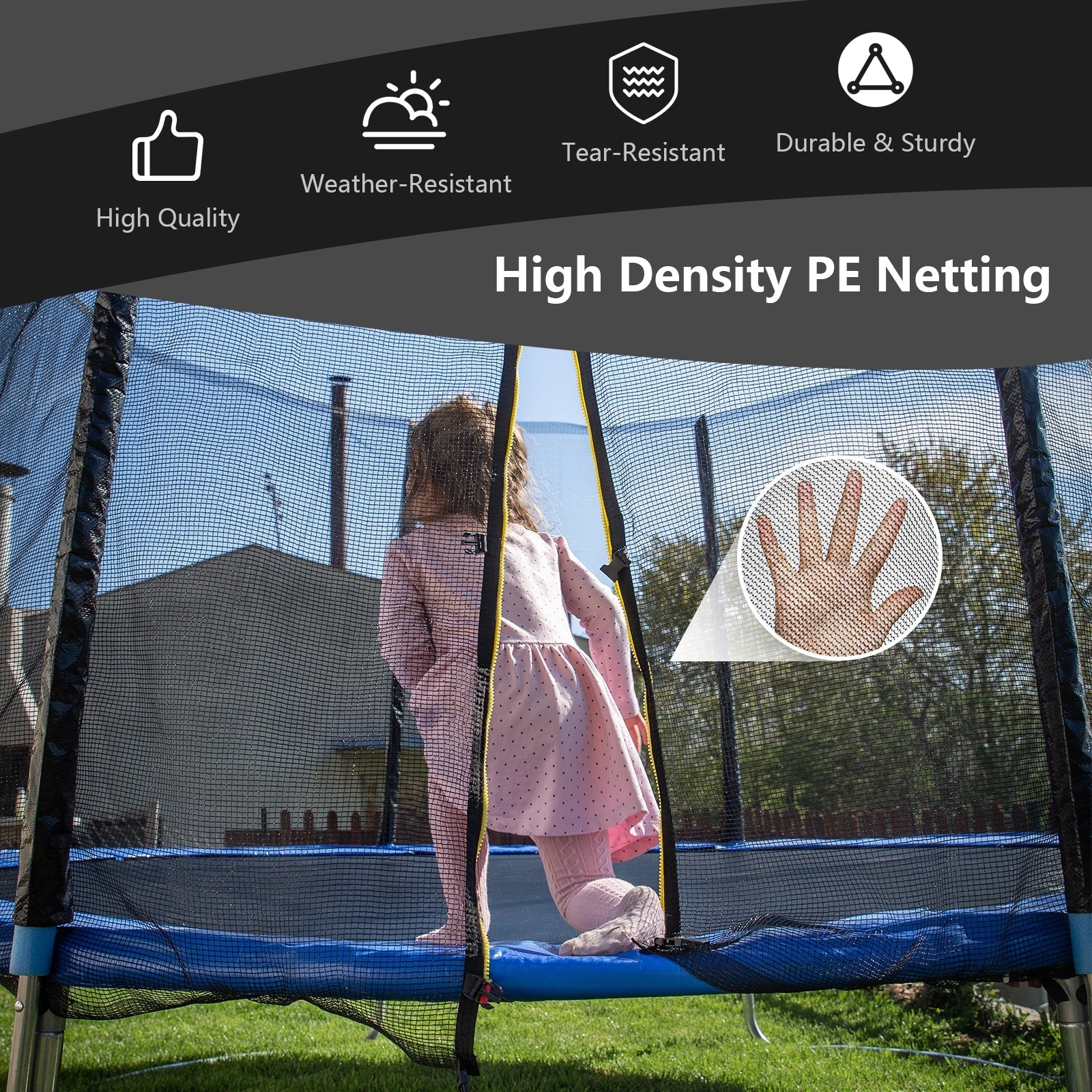 8 Feet Trampoline Safety Replacement Protection Enclosure Net