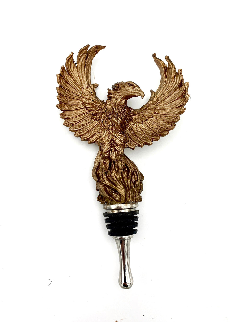 Phoenix Winestopper, Hand Sculpted Resin,  Mythic Fantasy Art Barware | Legendary Creature Bottle Stopper | Fantasy Wine and Barware Gift