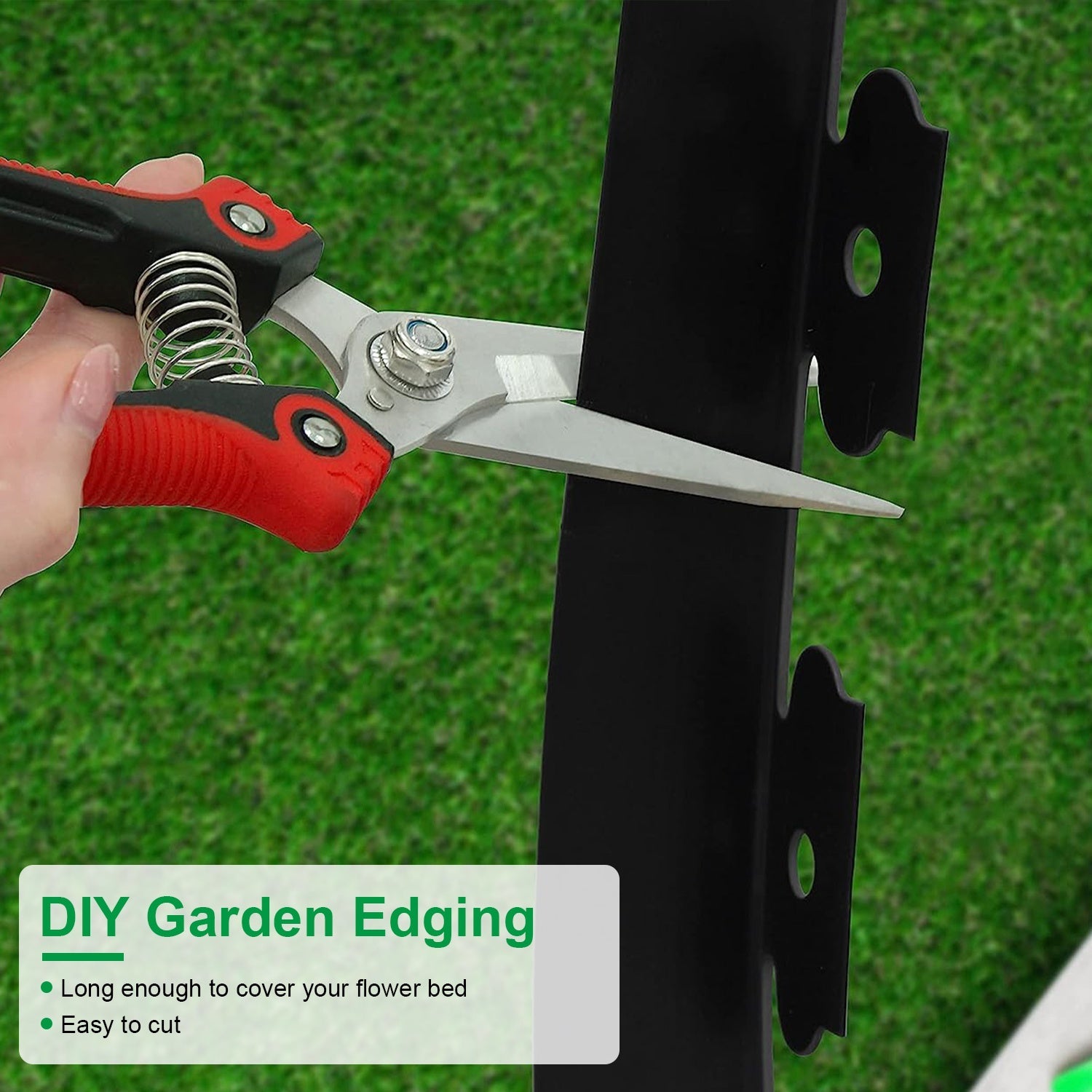 32.8FT Non-Digging Plastic Garden Edging Kit Plastic Garden Border with 30 Spikes 2In Tall Border Edging for Garden Lawn Yard Flower Beds