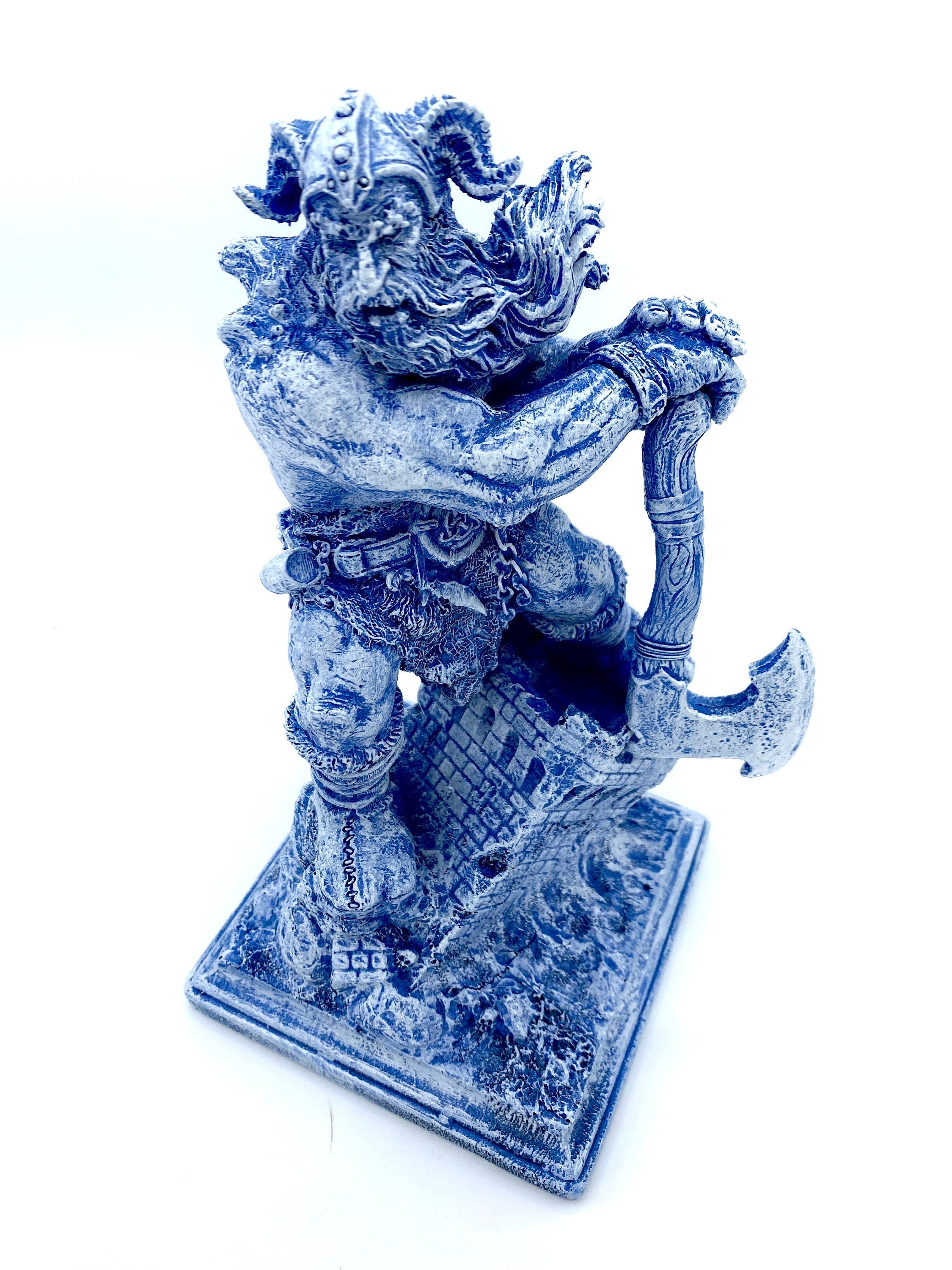 Frost Giant Statue, Hand Painted Resin Sculpture | Mythical Viking Creature Figurine | Legendary Norse Mythology Figurine. Fantasy Art Decor