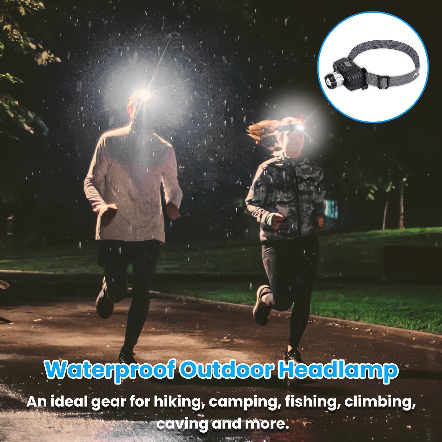 Motion Sensor LED Headlamp Zoomable Headlamp Flashlight  Waterproof Outdoor Emergency Headlight with 3 Lighting Modes