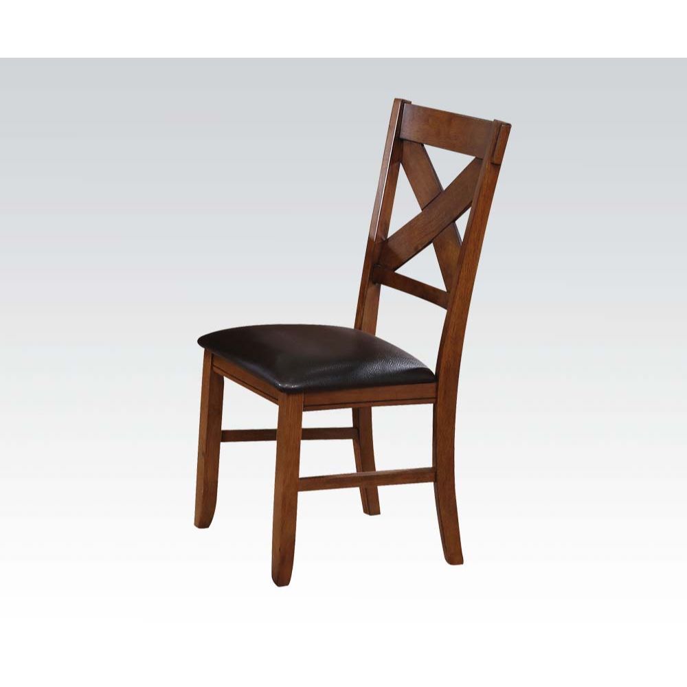 Apollo - Side Chair (Set of 2) - Espresso Synthetic Leather & Walnut