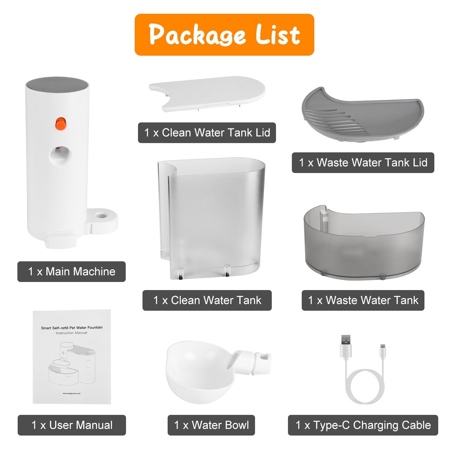 Smart Pet Water Fountain Automatic Cat Water Dispenser 3L/101OZ Cordless Rechargeable Dog Water Fountain Self-Refill with 3 Adjustable Volume 3 Time I