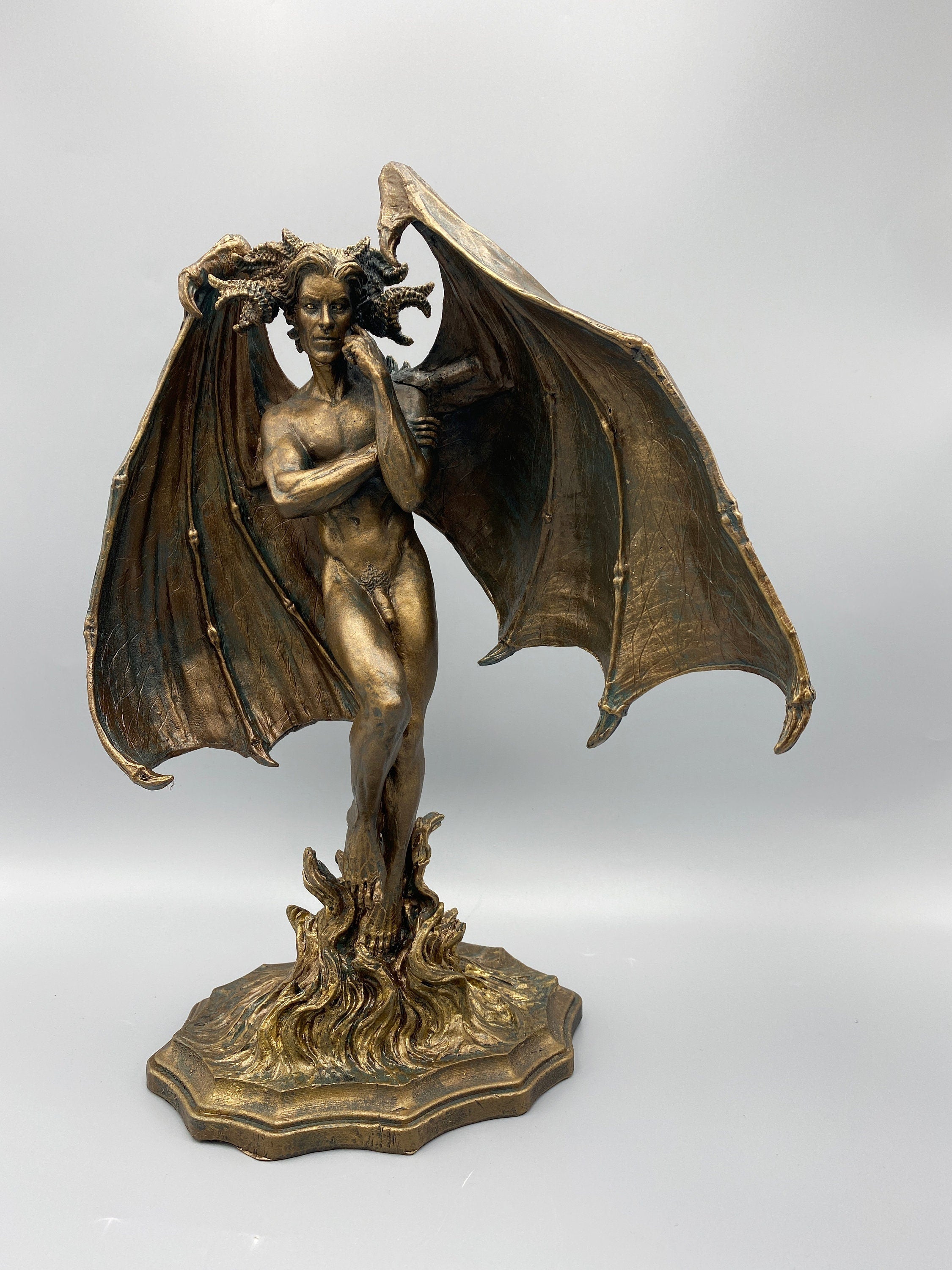 Lucifer Morning Star Statue | Mythological Deities Figurine | Fallen Angel Character Statue | Satan Altar Statue for Gothic Home Decor
