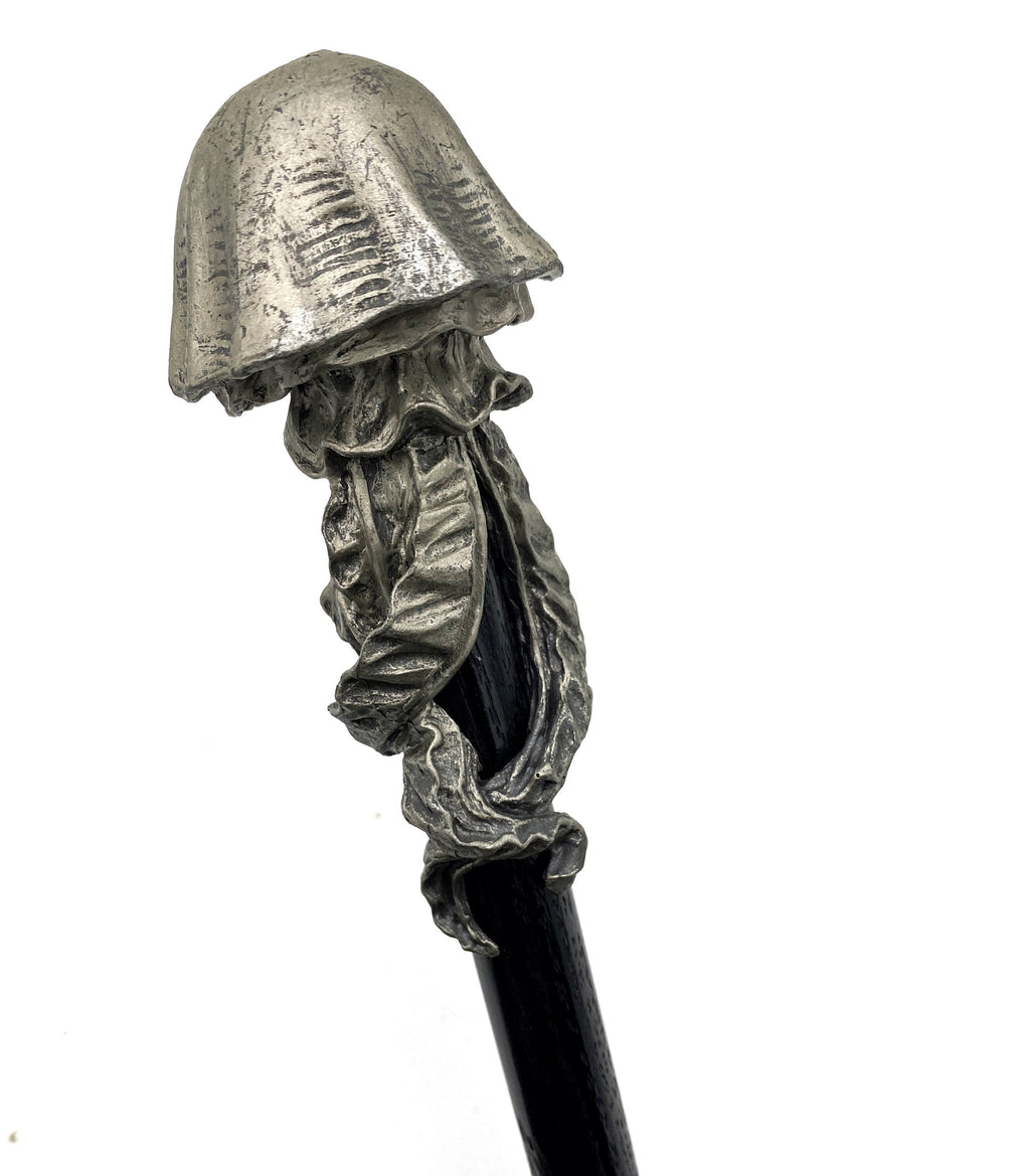 Jellyfish Cane, Hand Sculpted Nautical Walking Stick | Maritime Gothic Cane | Fantasy Cosplay Jellyfish Lovecraftian Cane, Gothic Accessory