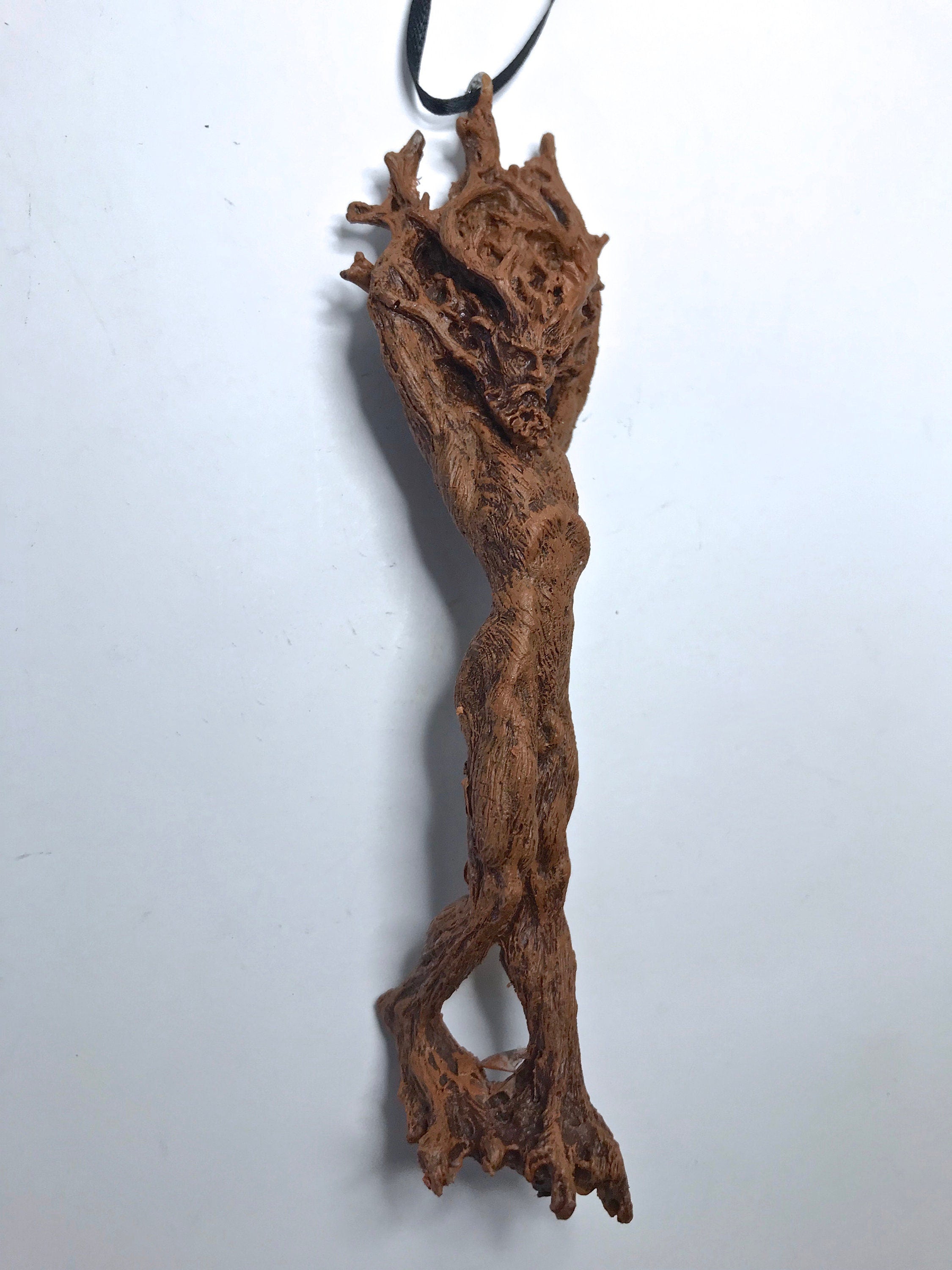 Green Man/ Cernunnos Ornament, Hand Painted Resin Sculpture | Mythical Forest Creature Figurine | Woodland God Ornament for Nature Lovers
