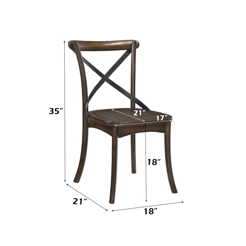 Kaelyn - Side Chair (Set of 2) - Dark Oak & Black Metal