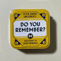 After Dinner Amusements Do You Remember? Card Game - 50 Questions to Share