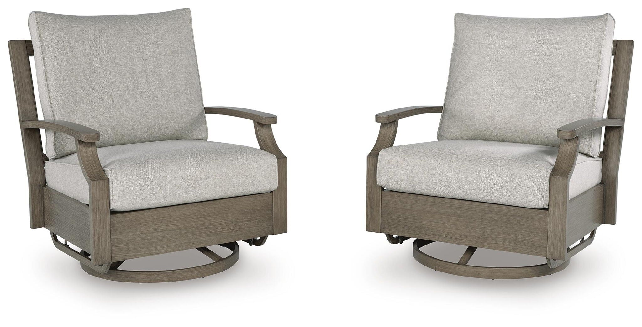 Rainier Ranch - Swivel Glider Chair With Cushion - Brown / Beige