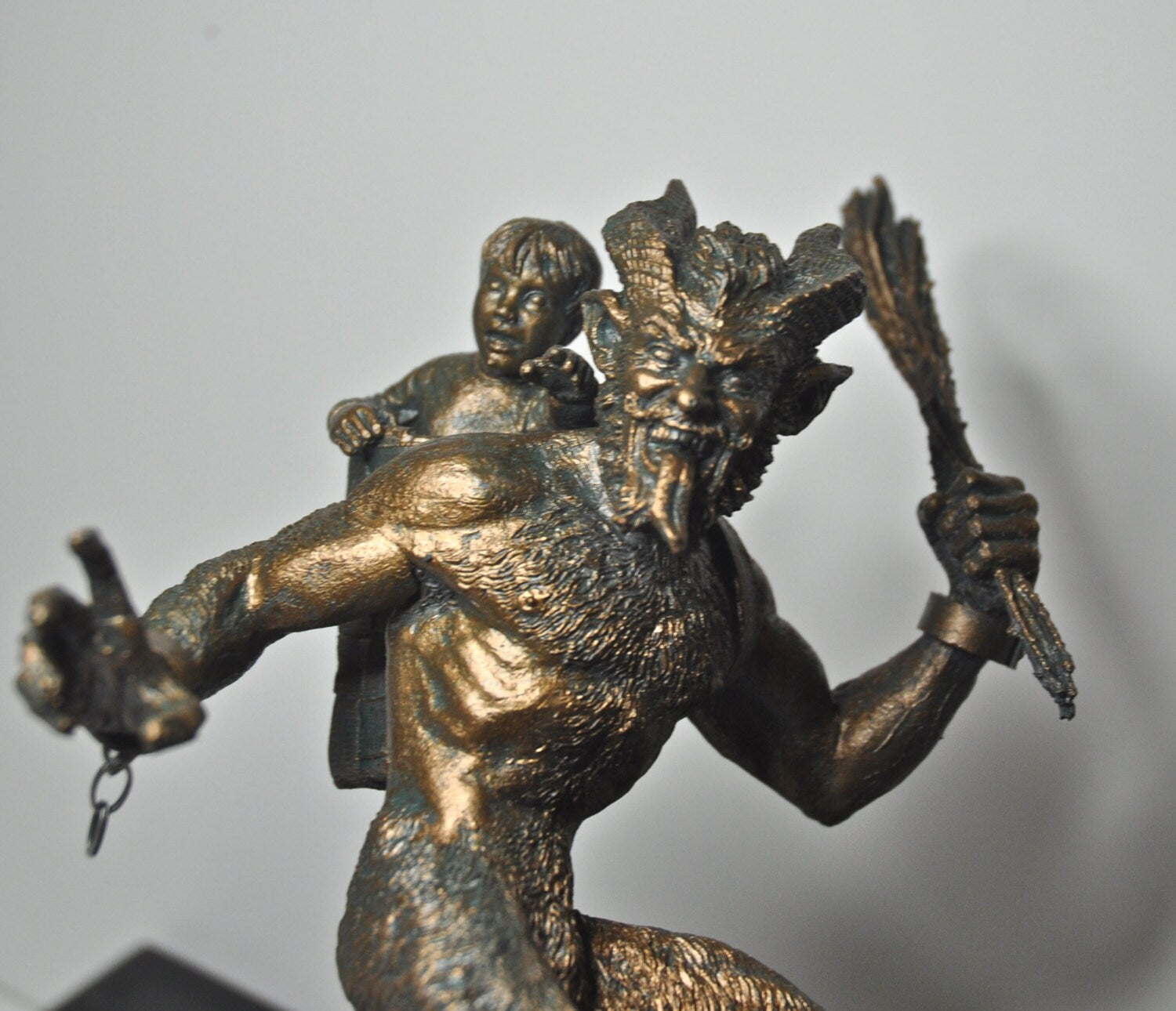 Krampus I Statue, Hand Painted Resin Sculpture Bronze Finish | Mythical Creature Figurine | Dark Christmas Demon, Gothic Folklore Decor