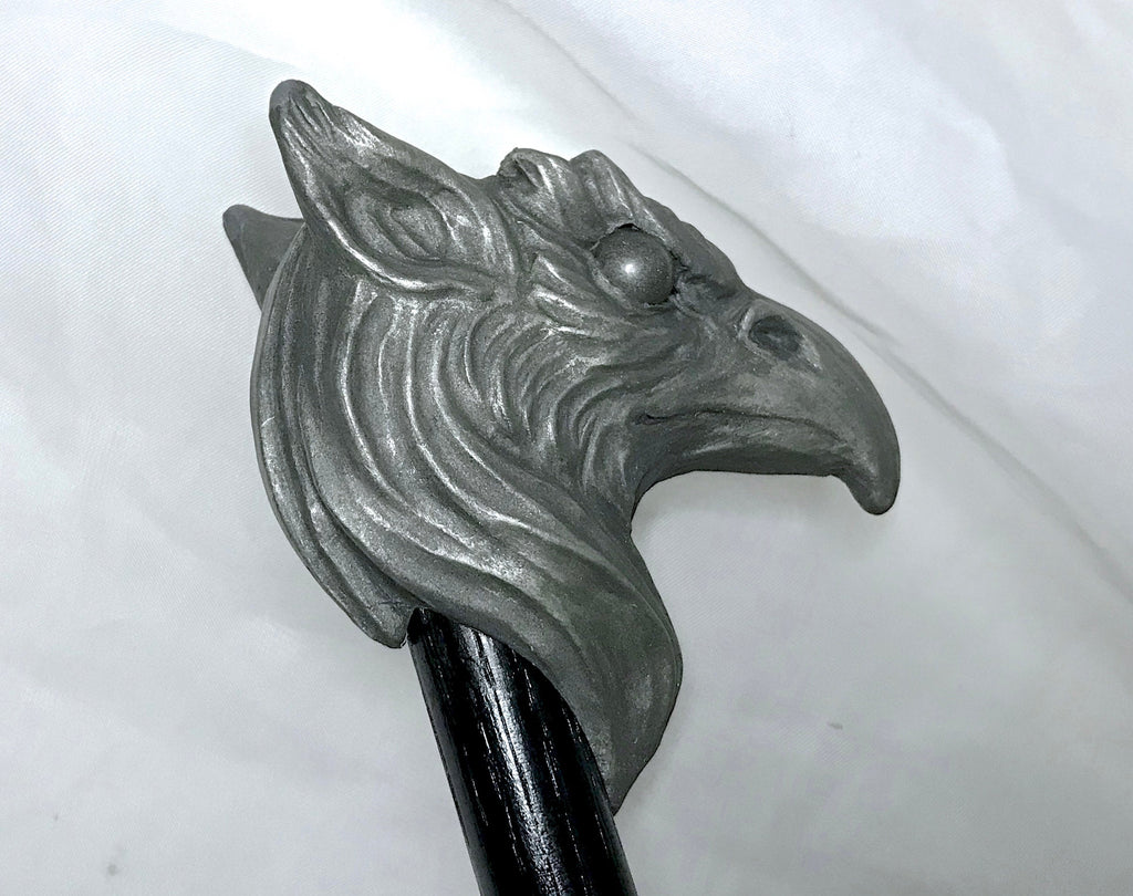 Griffin Cane, Hand Sculpted Walking Stick | Medieval Gothic Cane | Fantasy Cosplay Gryphon Head Cane, Gothic Accessory