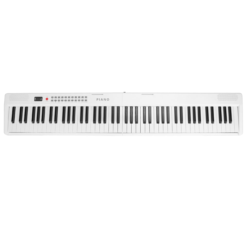 Folding Piano Keyboard 88 Keys Rechargeable Full Size Semi Weighted Piano Digital ElectronicÊPiano with LCD Screen Carry Bag Mic Sheet Music Stand Sti
