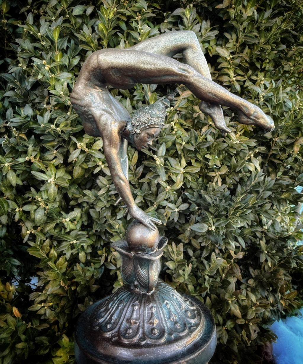 Grace in Balance, Contortionist Dancer Statue, Hand Painted Resin | Exotic Yoga Acrobat Figurine | Thai Dancer Statue for Yoga Lovers