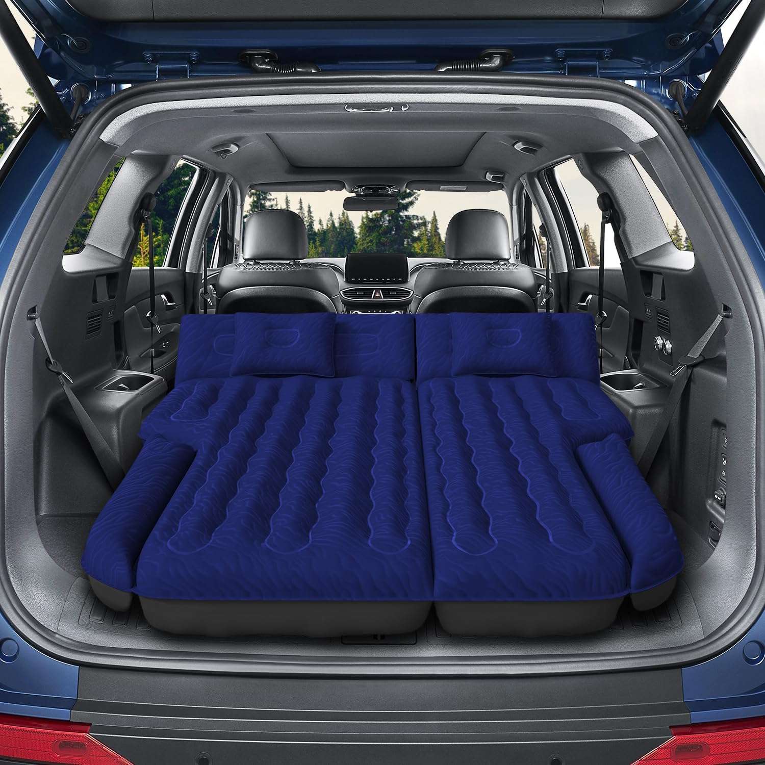 DikaSun Universal SUV Air Mattress – Upgraded Flocking, Extra-Thick Oxford Surface, with Electric Pump & 3M Charging Cable (Navy)