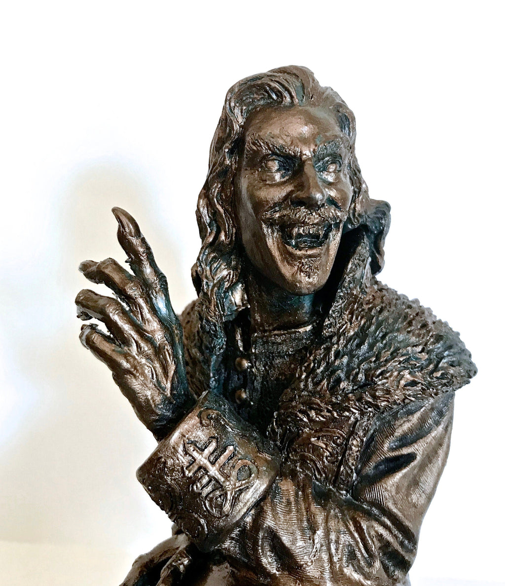 Dracula: Vlad the Impaler Bust | Legendary Vampire Figurine | Victorian Gothic Undead Creature | Dark Art Gift and Spooky Home Decor