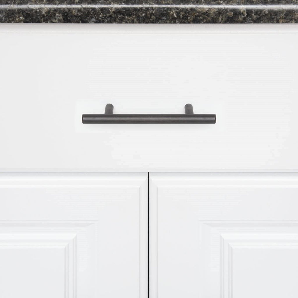 Set of 30 - Euro Bar Cabinet Handle, 1/2" diameter, 5.38" length, 3" b/t holes