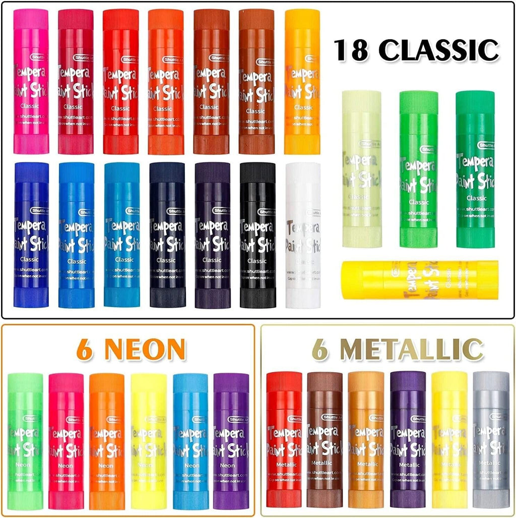 Tempera Paint Sticks, 30 Colors Solid Tempera Paint for Kids, Super Quick Drying