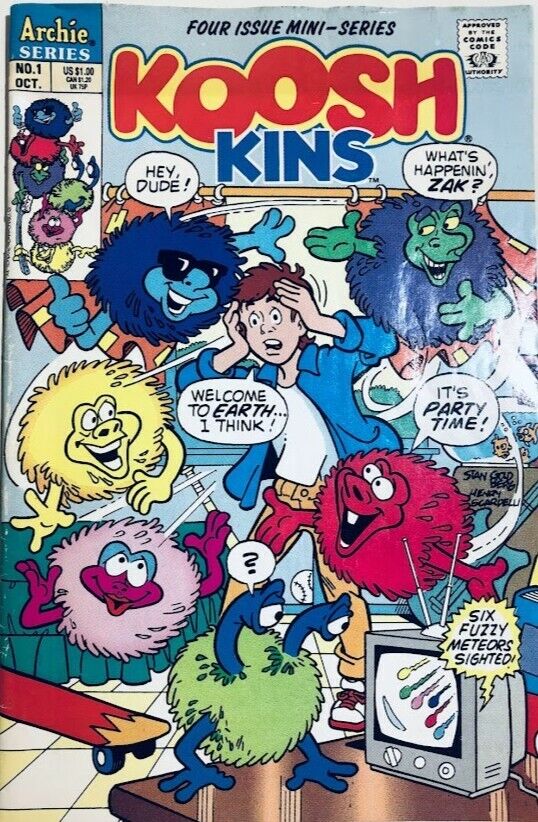 Koosh Kins #1 Comic Book Oct. 1991 Archie Series with Extra Sheet