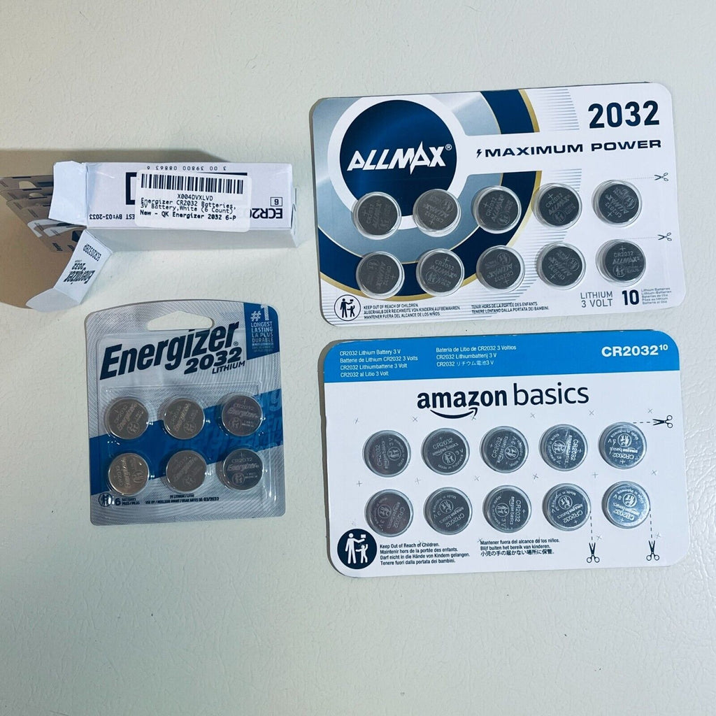 32-pack Assorted CR2032 3V Lithium Batteries - Allmax, Energizer, etc.