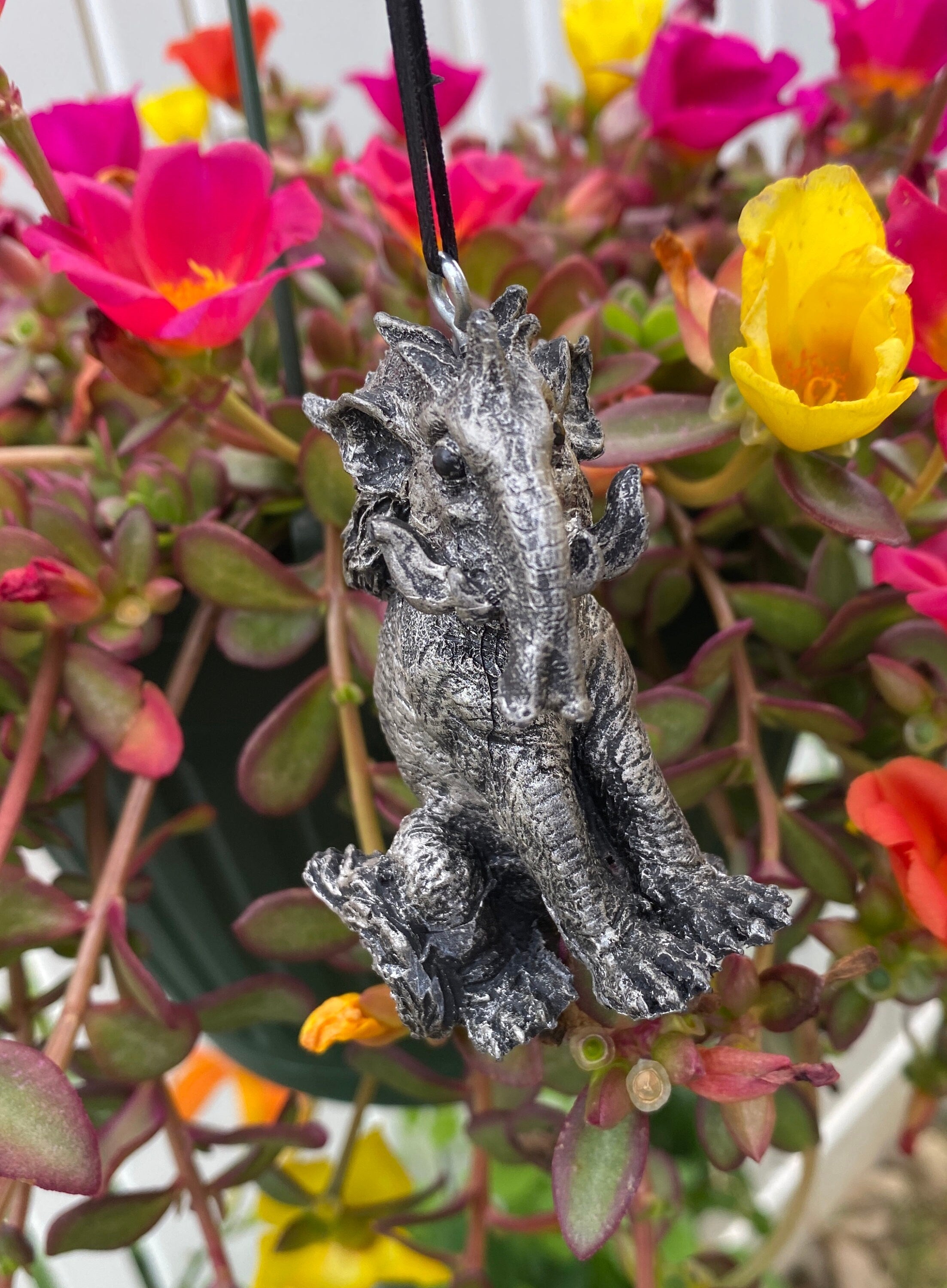 Baku, the Dream Guardian Ornament, Hand Painted Resin Sculpture | Mythical Creature Figurine | Japanese Baku Ornament. Fantasy Art Gift