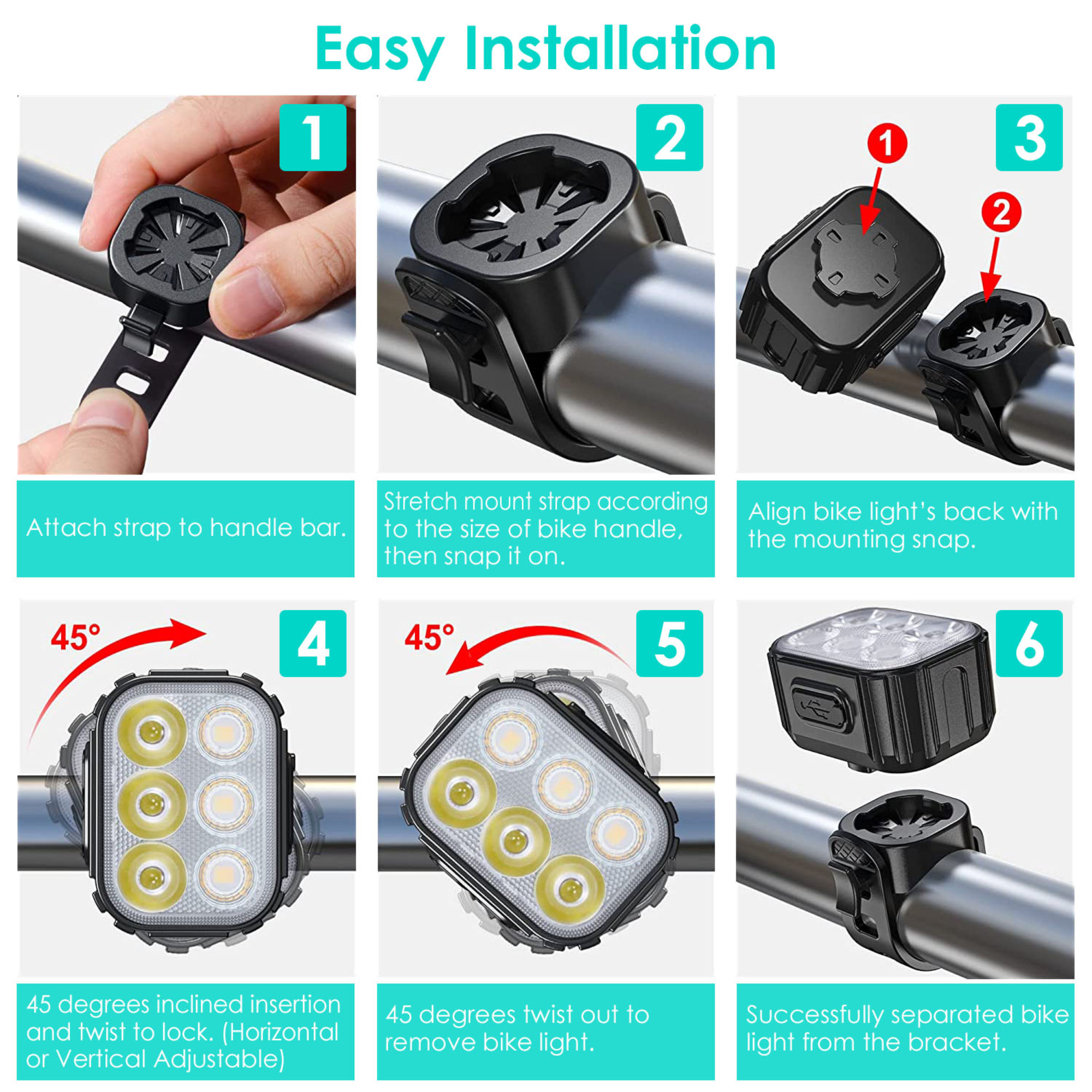 GBruno Bike Headlight TailLight
