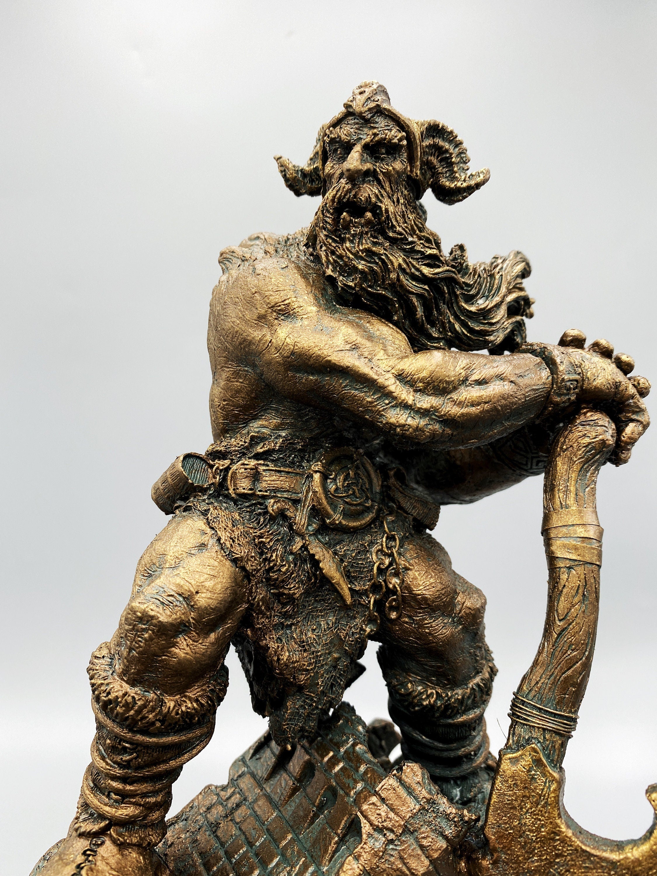 Frost Giant Statue, Hand Painted Resin Sculpture | Mythical Viking Creature Figurine | Legendary Norse Mythology Figurine. Fantasy Art Decor