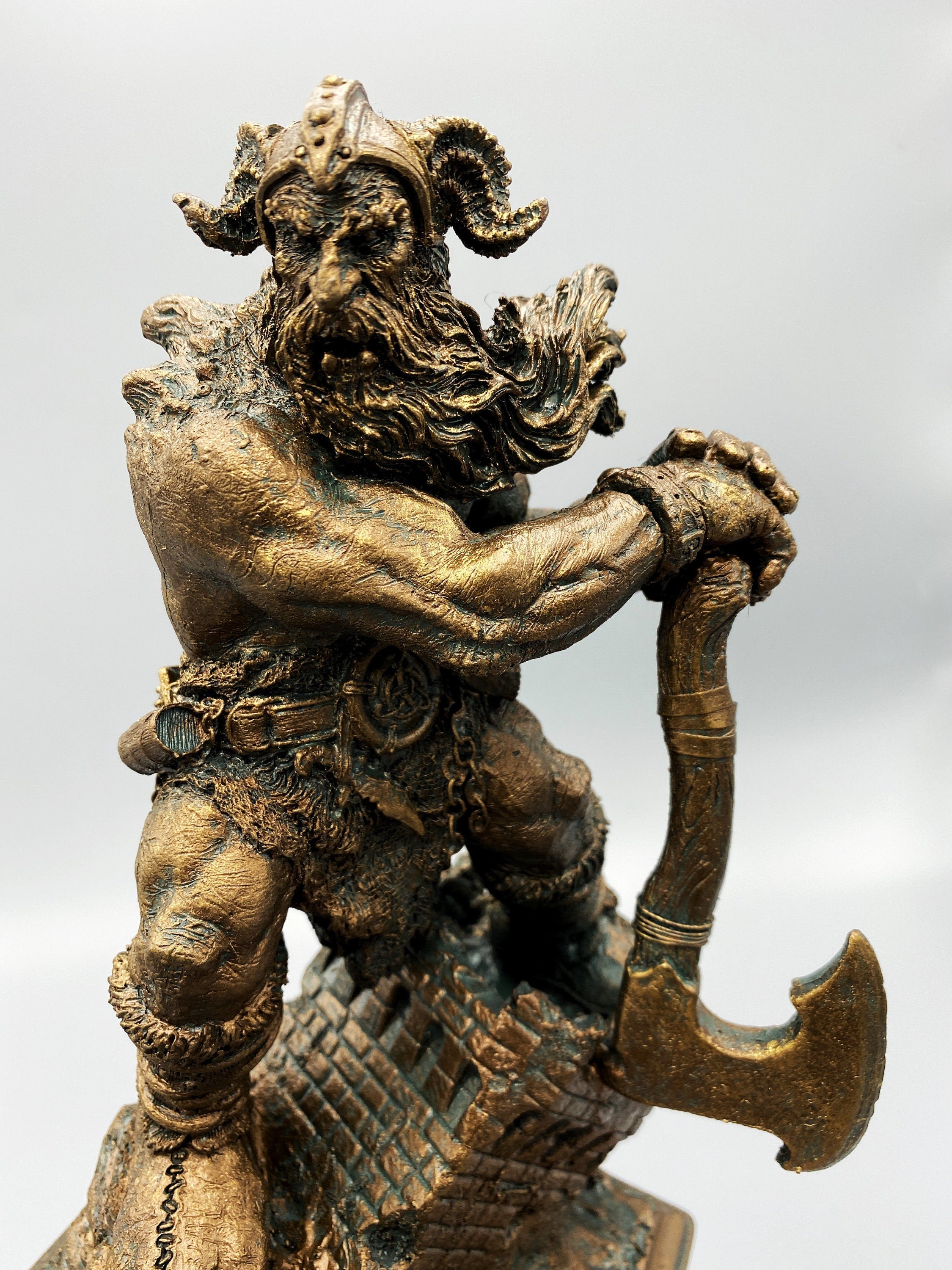 Frost Giant Statue, Hand Painted Resin Sculpture | Mythical Viking Creature Figurine | Legendary Norse Mythology Figurine. Fantasy Art Decor