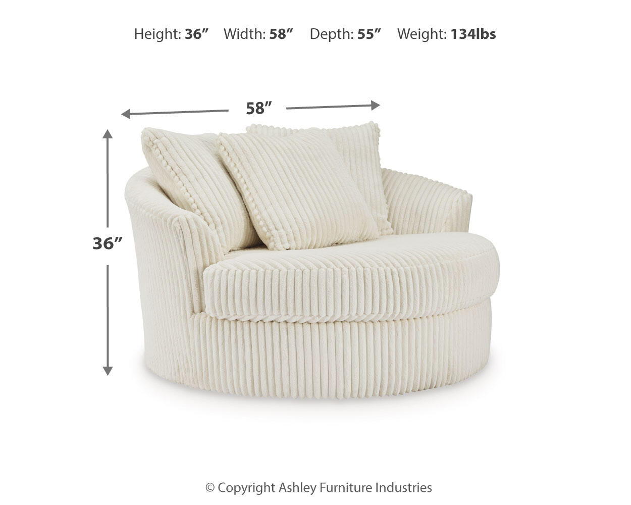 Lindyn - Oversized Swivel Accent Chair