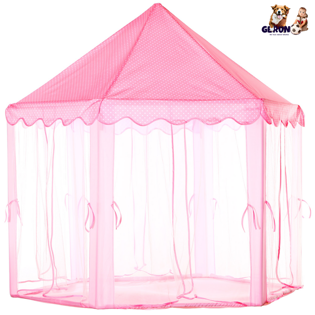 Kids Play Tents Princess for Girls Princess Castle Children Playhouse Indoor Outdoor Use w/ Carry Case